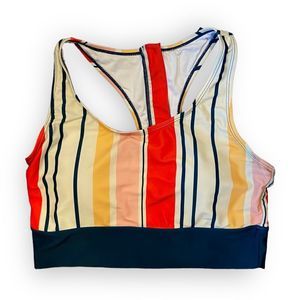 Nani Swimwear Cut Back Crop Multi Color Stripe & Ivory Navy Blue Pink Yellow Bik